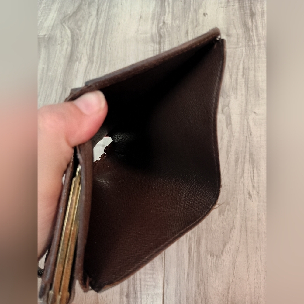 LOUIS VUITTON KISSLOCK DAMIER EBENE CANVAS CANVAS LEATHER BIFOLD WALLET - Picture 11 of 15